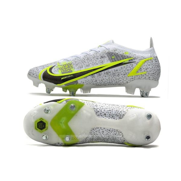 Nike Mercurial Vapor Elite SG Pro Plata Safari Blanco Negro Plata Neon